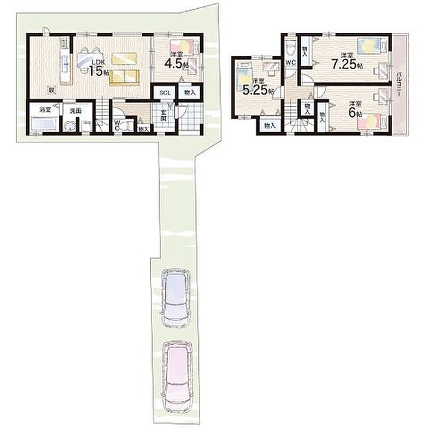 【4LDK】○二見西小学校・・・徒歩15分 ○二見中学校・・・徒歩17分