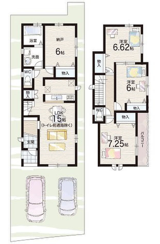【3LDK+S(納戸)】○二見西小学校・・・徒歩15分 ○二見中学校・・・徒歩17分