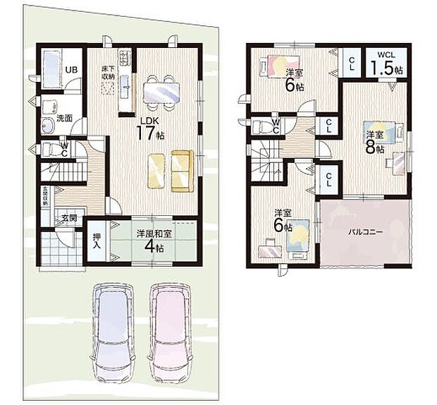 【4LDK】○野口小学校・・・徒歩4分 ○陵南中学校・・・徒歩8分