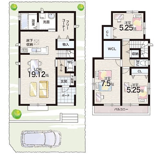 【3LDK】○松が丘小学校・・・徒歩4分 ○松が丘中学校・・・徒歩9分