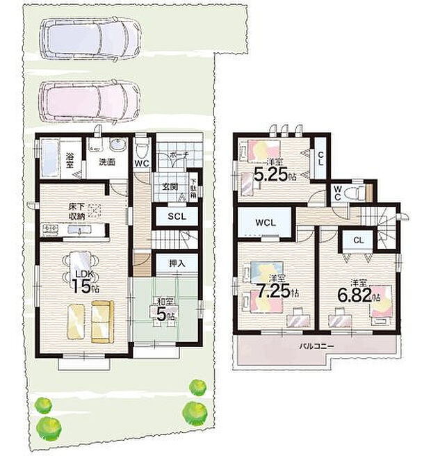 【4LDK+S(納戸)】○二見小学校・・・徒歩8分 ○二見中学校・・・徒歩7分