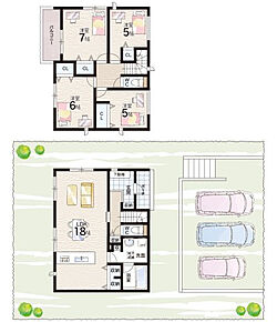 ○甲緑小学校・・・徒歩7分 ○大原中学校・・・徒歩7分 