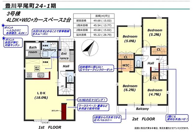 (３号棟)、価格2680万円、4LDK、土地面積122.25ｍ2、建物面積95.22ｍ2