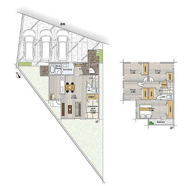 (１号棟)、価格4090万円、5LDK、土地面積174.58m2、建物面積106.84m2