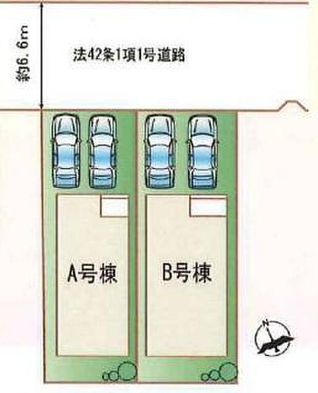 前面道路ゆとりあり♪駐車２台可能☆