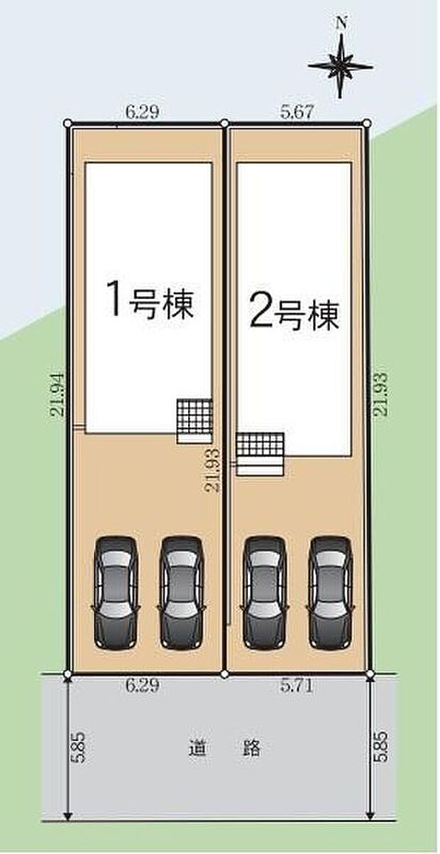 前面道路幅員約5.85ｍ☆南面道路で日当たり良好です♪