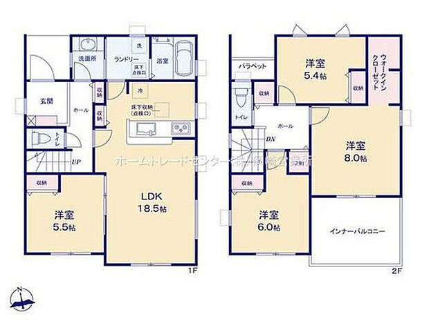 (1号棟)、価格3080万円、4LDK、土地面積154.11m2、建物面積113.04m2