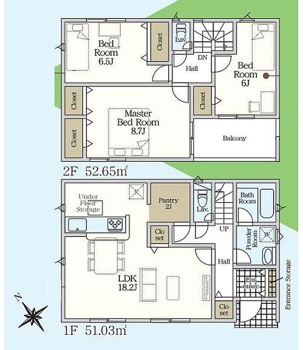 (2号棟)、価格3490万円、3LDK、土地面積161.42m2、建物面積103.68m2