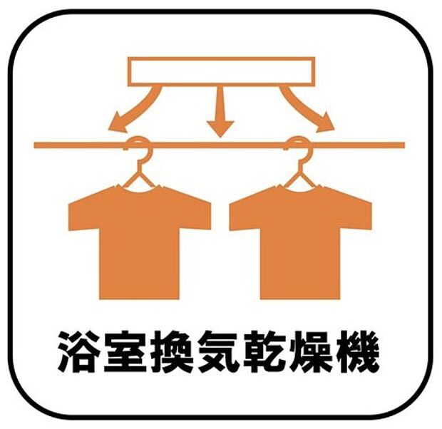 【浴室換気乾燥機】雨の日や冬場のお洗濯に嬉しい装備。洗濯物を乾かすだけでなく、入浴後に換気機能で湿気を排出できるためカビの防止にもなります。