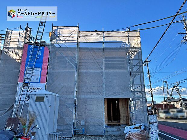 【現地外観写真】全４邸♪建築中の現地で構造説明会を開催しております☆設備や構造などご説明いたします！お気軽にお問い合わせください♪