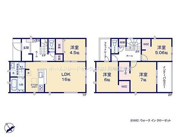 【4LDK】◇大きな荷物も収納可能なウォークインクローゼットが２F各居室に完備♪プールやBBQなど洗濯以外にも多用途に活用できるインナーバルコニー仕様☆１６帖のリビングと隣接する洋室を繋げば２０．５帖の広々空間に♪