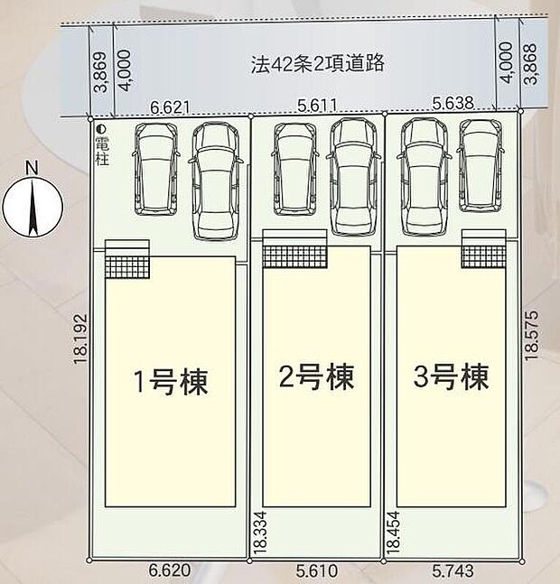 【全体区画図】車種により駐車2台可能☆