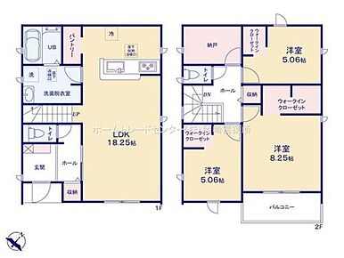 ◇広々とした１８帖以上のリビング！パントリー付きで食料品の備蓄に便利です♪◇リビングから洗面～浴室にアクセスできる家事動線良好な間取り◎◇２階にストレージルーム付きで多用途に使用できます♪ 
