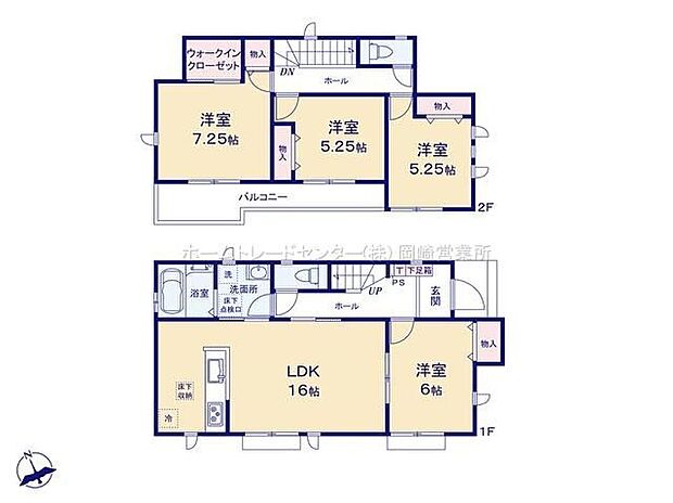 【4LDK】16帖のリビングには洋室隣接!リビングと一体利用が可能です☆全室南向きで日当たりを考えた間取り♪各居室収納付きでお家がスッキリ片付きます☆ワイドな2部屋続きのバルコニー有り♪