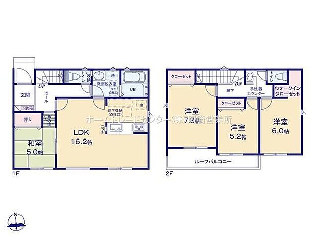 【4LDK】和室隣接で来客時も安心のリビング☆和室は廊下側から入室できます◎ウォークインクローゼット付きで大き目の荷物や季節ものもまとめて保管できます◎全室南向きの日当たりを考えた間取り♪