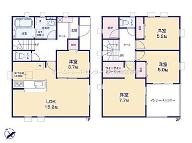 ◇リビングには洋室が隣接☆リビングと一体利用が可能です♪２階にはストレージルーム（納戸）有りで多用途に使用できます♪◎◇急な天候変化も安心のインナーバルコニー仕様☆ 