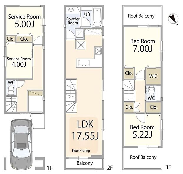 家族が快適に暮らせる2LDK＋2Sタイプ。17帖LDKの充実の居住空間とWIC付の豊富な収納で、ライフスタイルに合わせた使い方が楽しめます。