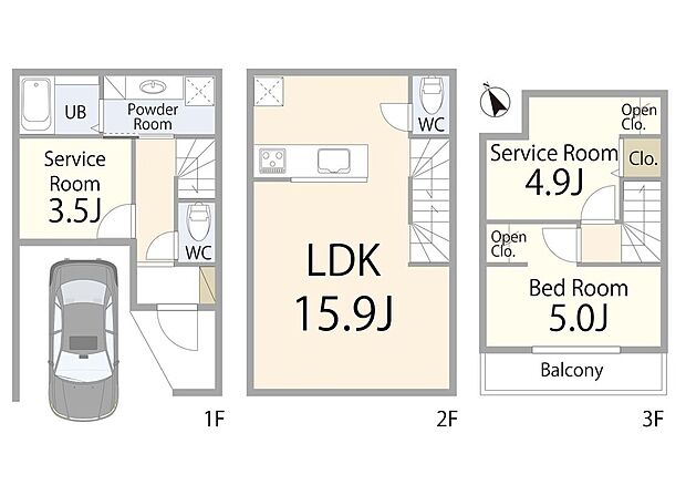 建物プラン例:建物価格2100万円、建物面積68.11m2
