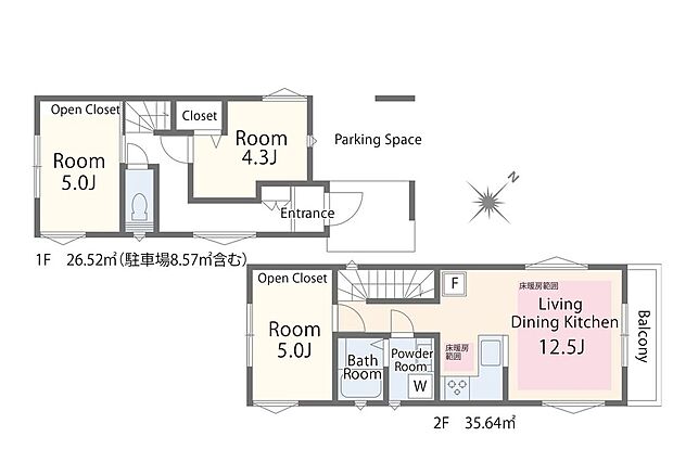 【3LDK】【A棟間取図】家族の時間とプライベートを両立できる3LDK。
リビングに自然と集まりながらも、それぞれの居場所を大切にできる間取りです。