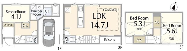 【2LDK+S】家族の時間とプライベートを両立できる2SLDK。 リビングに自然と集まりながらも、それぞれの居場所を大切にできる間取りです。