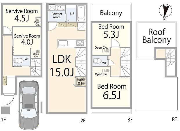 【間取図】使い勝手の良い3LDK+S(納戸)プラン。ゆとりある居室に加え、多目的に使えるスペースが暮らしをより便利にします。