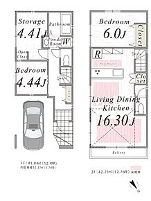 【間取図  暮らしやすさを重視した2階建てプラン。家族の生活リズムに合わせて使いやすい配置が魅力です。 