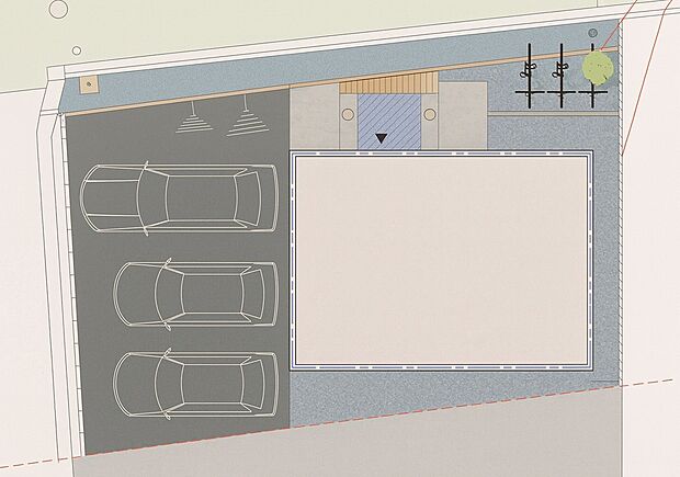 車3台駐車可能!
