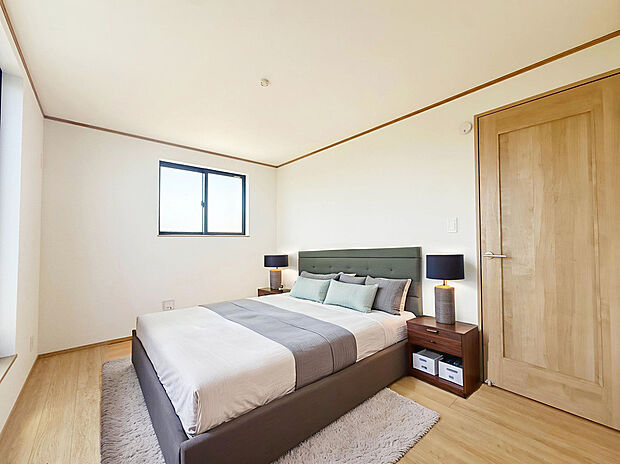 【Room：6帖】
バルコニーに繋がった明るい居室。
本画像はCGで作成しており、実際に現地に家具は配置しておりません。また、価格に家具は含まれません。