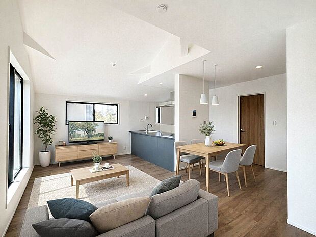 【LDK:1号棟】
水回りは人気のタカラスタンダードを採用!
食洗機やタッチレス水栓、ダブルボウル洗面、浴室乾燥暖房機、宅配ボックス、EVコンセントなど設備仕様も豊富!