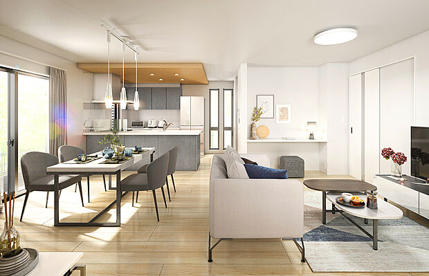 【建物プラン例:LDK】
特急停車駅の京王高尾線「狭間」駅・「めじろ台」駅、JR中央線「高尾」駅が利用可能。新宿までのアクセス良好な好立地。