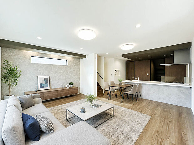 【建物プラン例:LDK】
全区画33坪超のゆとりある敷地にフリープラン×カラーセレクトで理想のセミオーダー住宅を建築可能!ライフスタイルに合った理想の住まいで過ごすことができます。
