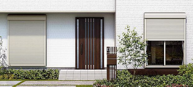 【【電動シャッター/弊社施工例】】天候による被害にも強く防犯性の高い電動シャッター。電動なので窓を開けずに操作もお手軽です。