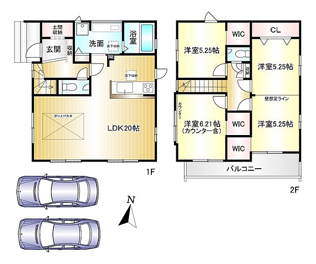 3(4)LDK 土地面積:204.82m2 建物面積:103.65m2 駐車2台可能