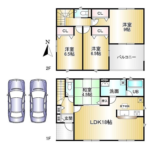 4LDK 土地面積:142.22m2 建物面積:110.16m2 駐車2台可