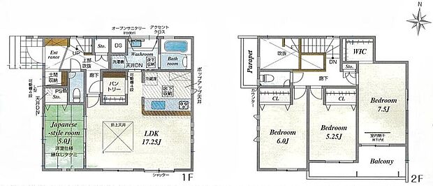 (1号棟)、4LDK、土地面積177.64m2、建物面積107.02m2