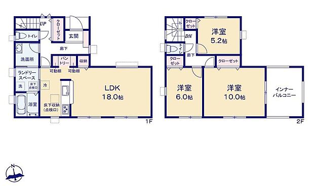 (2号棟)、3LDK、土地面積131.63m2、建物面積110.96m2