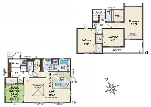 (1号棟)、4LDK、土地面積187.78m2、建物面積107.02m2