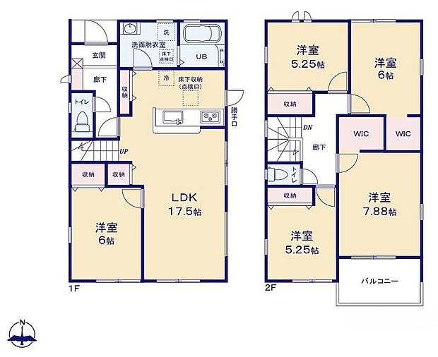 (1号棟)、5LDK、土地面積161.96m2、建物面積116.75m2