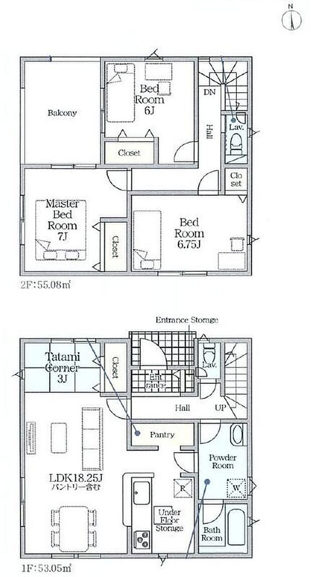 (2号棟)、3LDK、土地面積133.1m2、建物面積108.13m2