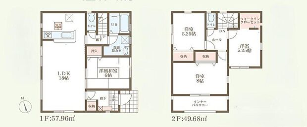 【4LDK】あると落ち着く、6帖の『和室』付♪家事の休憩スペースやお子様のお昼寝スペースとしても活躍します♪
おしゃれなカウンターキッチン♪インナーバルコニー♪ウォークインクローゼット付き♪