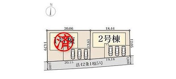 【全体区画図】カースペースは3台可能です♪ご家族分の自転車を駐輪したり、ご来客用の駐車スペースとしてもお使いいただけます♪