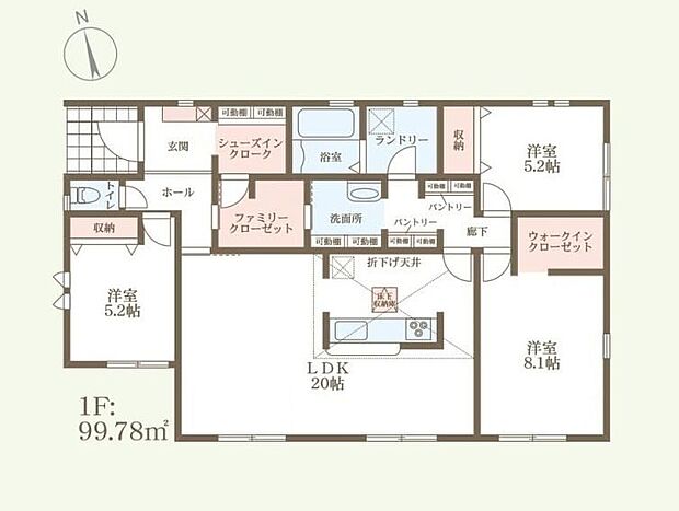 【3LDK】○2WAY玄関で空間すっきり！SICに続く収納でお出かけ導線がスムーズ♪○開放感溢れる20帖LDK！家具を配置しても空間にゆとりが生まれます♪○水回り集中設計×通り抜け可能で家事効率UP！収納箇所も豊富♪