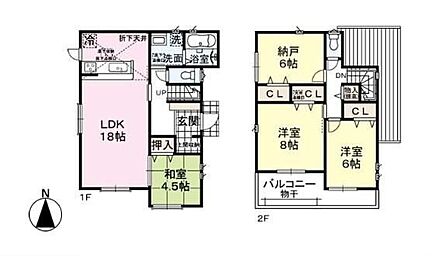 ◇玄関に土間収納付き！すっきり快適なお住まいです♪◇和室はお子様の遊び場やお昼寝スペースとしてもぴったり♪◇納戸は窓付きなので、居室としても問題なくお使いいただけます♪ 