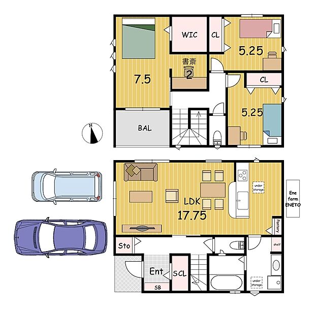 1号地 間取り図 ※契約後建築
