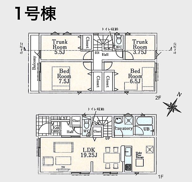 【2LDK+2S】1号棟