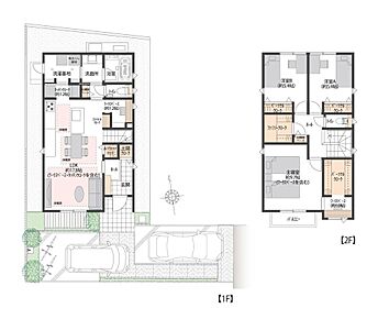 南向きの陽光が差し込む広々としたLDKにワークスペースを確保。ファミリークローク・おでかけクローク・土間クロークなど収納も充実した、快適で機能的な間取りです。 