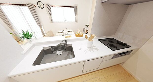 【完成予想内観イメージパース】
徒歩10分圏内に小学校や保育園などの教育施設が揃う住環境!
※実際の完成予想と異なる場合があります。家具はイメージとして設置されたものになります。