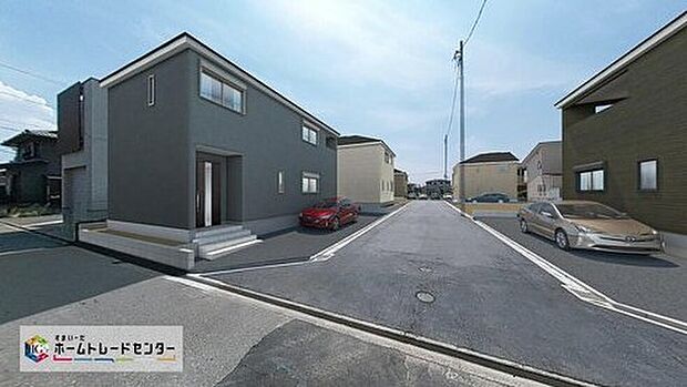 (1号棟)完成予想図
完成に向けて現在建築工事中です☆土日・平日を問わず毎日モデルハウスにて物件説明会を開催中☆