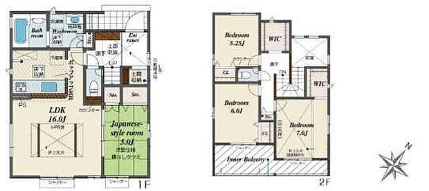 (1号棟)、価格3580万円、4LDK、土地面積166.91m2、建物面積110.95m2