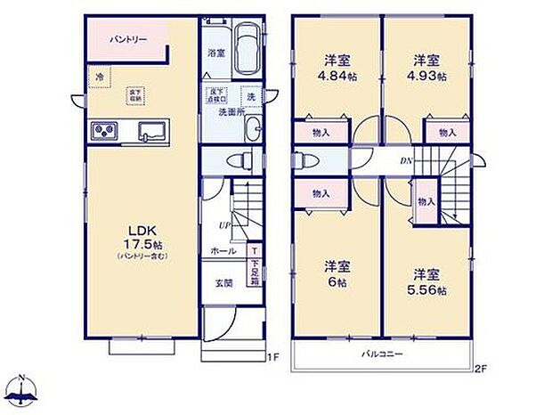 (A号棟)、価格3590万円、4LDK、土地面積112.13m2、建物面積89.44m2